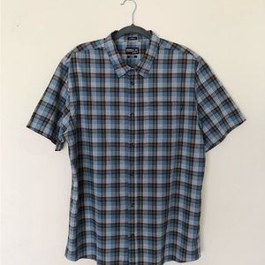 Men’s O’NEIL Plaid Short Sleeved Button Up Shirt - XL